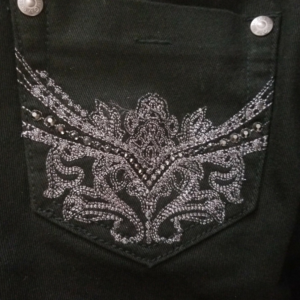 Women Size 27 GbyGuess Black Jeans straight leg - Picture 8 of 8